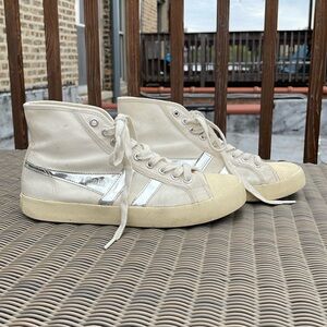 Gola Coaster High-Top Sneakers Silver Size 8